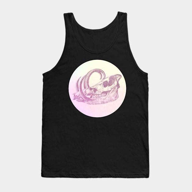 Distressed Pastel Punk Grungy Wild Boar Skull T-shirt Tank Top by ichewsyou